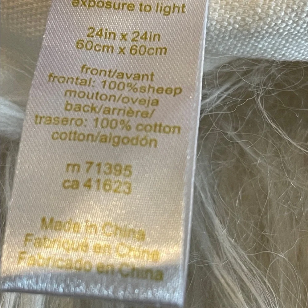 West Elm sheep fur euro pillow 24”
